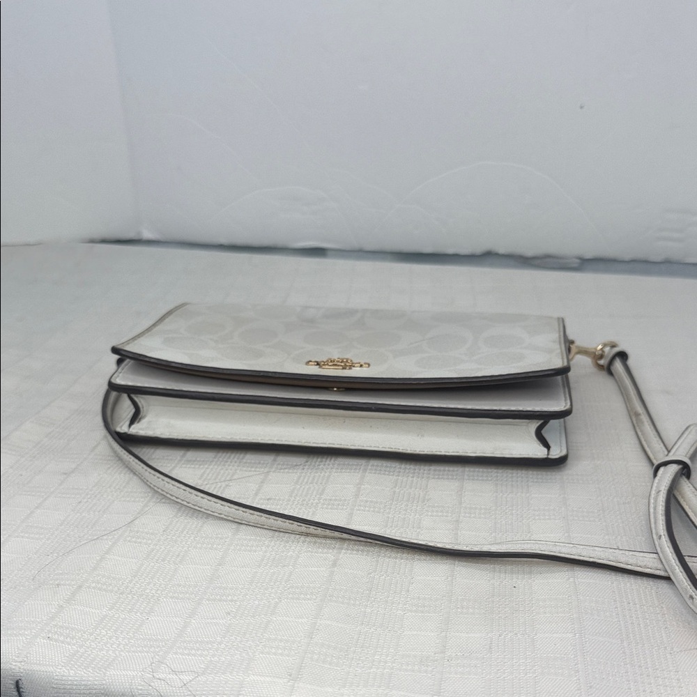 Coach Anna Foldover Clutch Crossbody Bag in Signature Canvas. - Picture 6 of 11